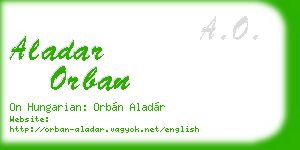 aladar orban business card